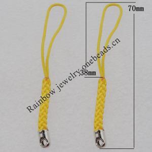 70mm Mobile Telephone or Key Chain Jewelry Cord with Iron cap, Sold by Bag