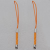 70mm Mobile Telephone or Key Chain Jewelry Cord with Iron cap, Sold by Bag