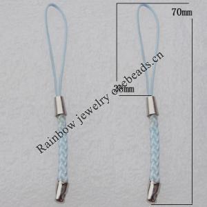 70mm Mobile Telephone or Key Chain Jewelry Cord with Iron cap, Sold by Bag