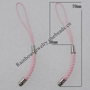 70mm Mobile Telephone or Key Chain Jewelry Cord with Iron cap, Sold by Bag