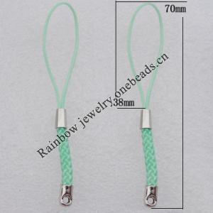 70mm Mobile Telephone or Key Chain Jewelry Cord with Iron cap, Sold by Bag