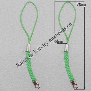 70mm Mobile Telephone or Key Chain Jewelry Cord with Iron cap, Sold by Bag