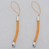70mm Mobile Telephone or Key Chain Jewelry Cord with Iron cap, Sold by Bag