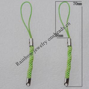 70mm Mobile Telephone or Key Chain Jewelry Cord with Iron cap, Sold by Bag