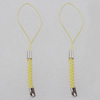 70mm Mobile Telephone or Key Chain Jewelry Cord with Iron cap, Sold by Bag