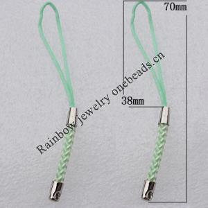 70mm Mobile Telephone or Key Chain Jewelry Cord with Iron cap, Sold by Bag