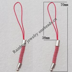 70mm Mobile Telephone or Key Chain Jewelry Cord with Iron cap, Sold by Bag