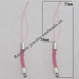 70mm Mobile Telephone or Key Chain Jewelry Cord with Iron cap, Sold by Bag