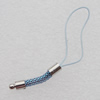 70mm Mobile Telephone or Key Chain Jewelry Cord with Iron cap, Sold by Bag