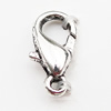 Zinc Alloy Lobster Claw Clasp, Nickel-free & Lead-free, 12mm, Hole:Approx 1MM, Sold by Bag