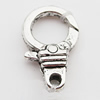 Zinc Alloy Lobster Claw Clasp, Nickel-free & Lead-free, 18mm, Hole:Approx 2MM, Sold by Bag