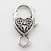 Zinc Alloy Lobster Claw Clasp, Nickel-free & Lead-free, 25x13mm, Hole:Approx 4MM, Sold by Bag