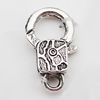 Zinc Alloy Lobster Claw Clasp, Nickel-free & Lead-free, 25x13mm, Hole:Approx 2.5MM, Sold by Bag