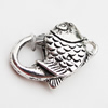 Zinc Alloy Lobster Claw Clasp, Nickel-free & Lead-free, 19x14mm, Hole:Approx 2MM, Sold by Bag