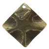 Iron Jewelry finding Pendant Lead-free, Twist Diamond 23x23mm Hole:1mm, Sold by Bag