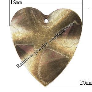 Iron Jewelry finding Pendant Lead-free, Twist Heart 19x20mm Hole:1mm, Sold by Bag