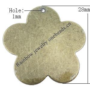 Iron Jewelry finding Pendant Lead-free, Flower 28x28mm Hole:1mm, Sold by Bag
