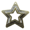 Iron Jewelry finding Pendant Lead-free, Hollow Star 35mm Hole:2mm, Sold by Bag