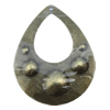 Iron Jewelry finding Pendant Lead-free, Hollow Teardrop 38x49mm Hole:2mm, Sold by Bag