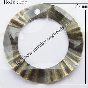 Iron Jewelry finding Pendant Lead-free, Twist Donut 24mm Hole:2mm, Sold by Bag