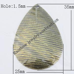 Iron Jewelry finding Pendant Lead-free, Teardrop 25x25mm Hole:1.5mm, Sold by Bag