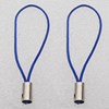 55mm Mobile Telephone or Key Chain Jewelry Cord with Copper cap, Hole:1mm Sold by Bag