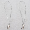 55mm Mobile Telephone or Key Chain Jewelry Cord with Copper cap, Hole:1mm Sold by Bag