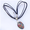17-inch Lampwork Necklace, Wax Cord & Lampwork Pendant With Metal Alloy Set 33x43x9mm Length:17inch Sold by Bag 