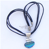 17-inch Lampwork Necklace, Wax Cord & Lampwork Pendant With Metal Alloy Set 25x29x9mm Length:17inch Sold by Bag