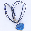 17-inch Lampwork Necklace, Wax Cord & Lampwork Pendant With Metal Alloy Set 36x42x9mm Length:17inch Sold by Bag