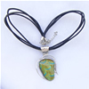 17-inch Lampwork Necklace, Wax Cord & Lampwork Pendant With Metal Alloy Set 39x49x10mm Length:17inch Sold by Bag