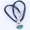 17-inch Lampwork Necklace, Wax Cord & Lampwork Pendant With Metal Alloy Set 25x29x8mm Length:17inch Sold by Bag