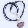 17-inch Lampwork Necklace, Wax Cord & Lampwork Pendant With Metal Alloy Set 22x40x8mm Length:17inch Sold by Bag
