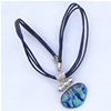 17-inch Lampwork Necklace, Wax Cord & Lampwork Pendant With Metal Alloy Set 30x43x10mm Length:17inch Sold by Bag