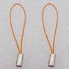 55mm Mobile Telephone or Key Chain Jewelry Cord with Copper cap, Hole:1mm Sold by Bag