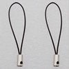 55mm Mobile Telephone or Key Chain Jewelry Cord with Copper cap, Hole:1mm Sold by Bag