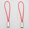 55mm Mobile Telephone or Key Chain Jewelry Cord with Copper cap, Hole:1mm Sold by Bag