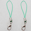 63mm Mobile Telephone or Key Chain Jewelry Cord with Iron cap, Sold by Bag
