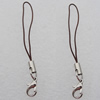 63mm Mobile Telephone or Key Chain Jewelry Cord with Iron cap, Sold by Bag