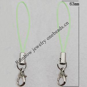 63mm Mobile Telephone or Key Chain Jewelry Cord with Iron cap, Sold by Bag