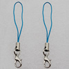 63mm Mobile Telephone or Key Chain Jewelry Cord with Iron cap, Sold by Bag