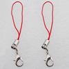 63mm Mobile Telephone or Key Chain Jewelry Cord with Iron cap, Sold by Bag