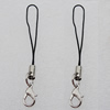 63mm Mobile Telephone or Key Chain Jewelry Cord with Iron cap, Sold by Bag