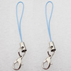 63mm Mobile Telephone or Key Chain Jewelry Cord with Iron cap, Sold by Bag