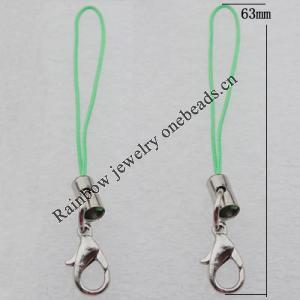 63mm Mobile Telephone or Key Chain Jewelry Cord with Iron cap, Sold by Bag