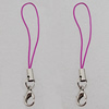 63mm Mobile Telephone or Key Chain Jewelry Cord with Iron cap, Sold by Bag