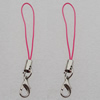 63mm Mobile Telephone or Key Chain Jewelry Cord with Iron cap, Sold by Bag