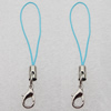 63mm Mobile Telephone or Key Chain Jewelry Cord with Iron cap, Sold by Bag