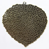 Iron Jewelry finding Pendant Lead-free, Leaf 52x51mm Hole:2mm, Sold by Bag