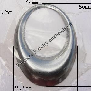 Iron Jewelry finding Pendant Lead-free, Hollow Oval O:50x35.5mm I:32x24mm Hole:1mm, Sold by Bag